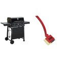 4-Burner Gas Grill with Side Tables, 36,000 BTU, Black + Bristle Free Grill Brush with Scraper Z781