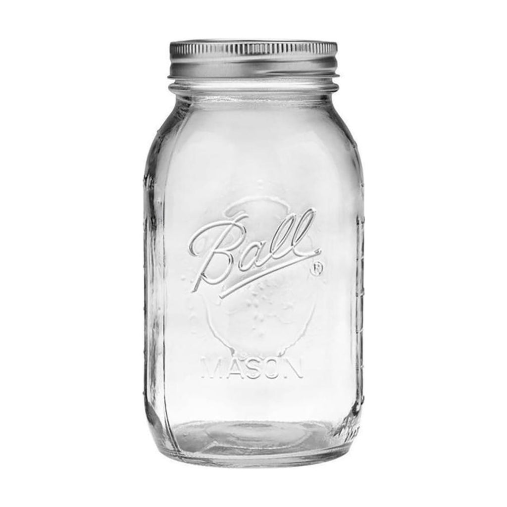 Regular Mouth 32-Ounces Mason Jar with Lids and Bands, Clear, Pack Of 2 Z517245