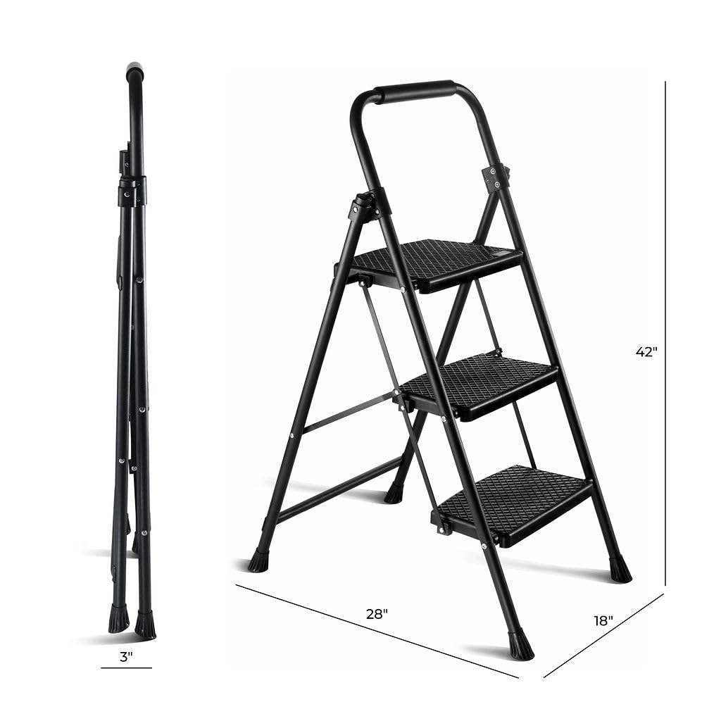 Folding Step Ladder with Anti-Slip Pedal H37165