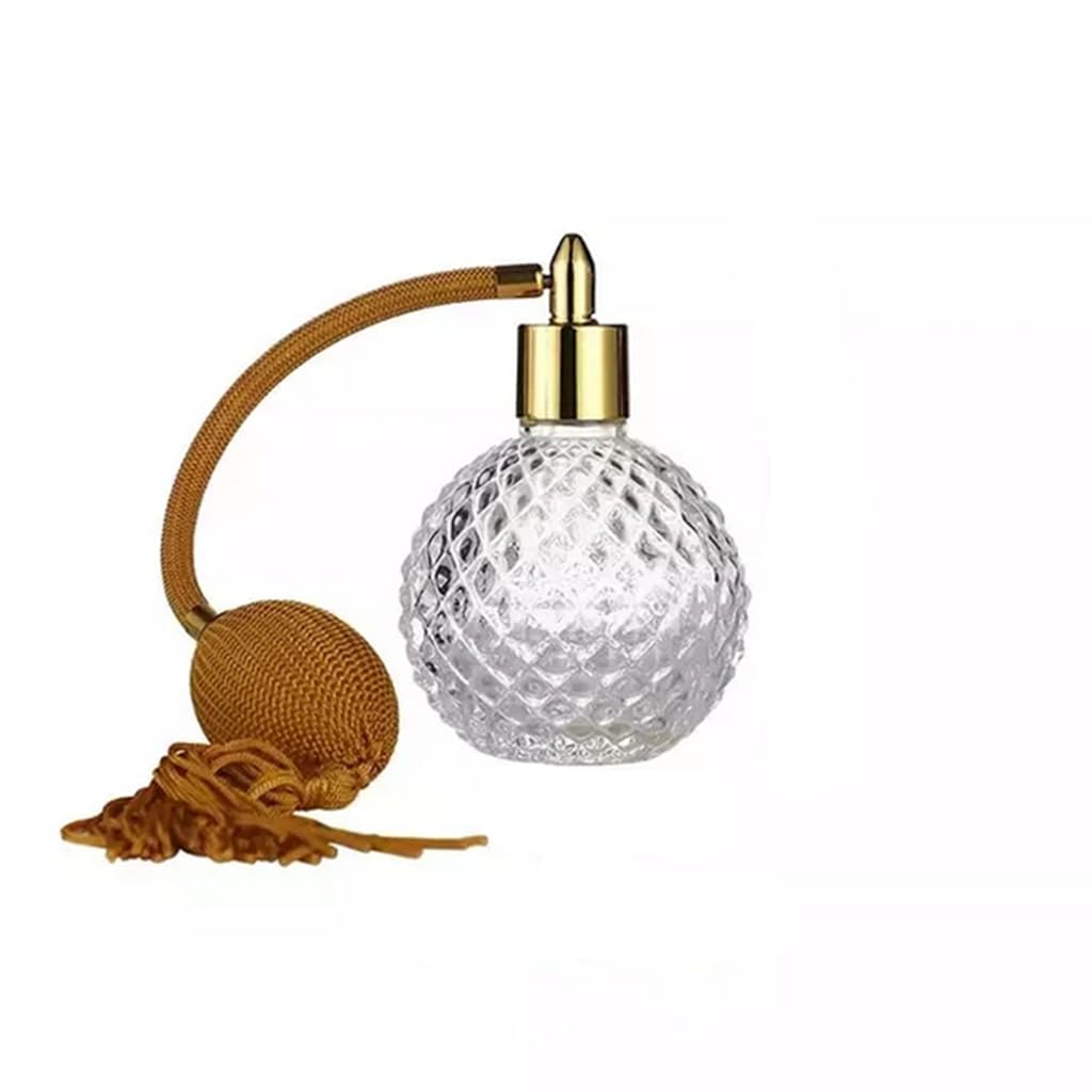 80ml Clear Crystal Perfume Bottle Gold Long Spray Atomizer Refillable Glass W461