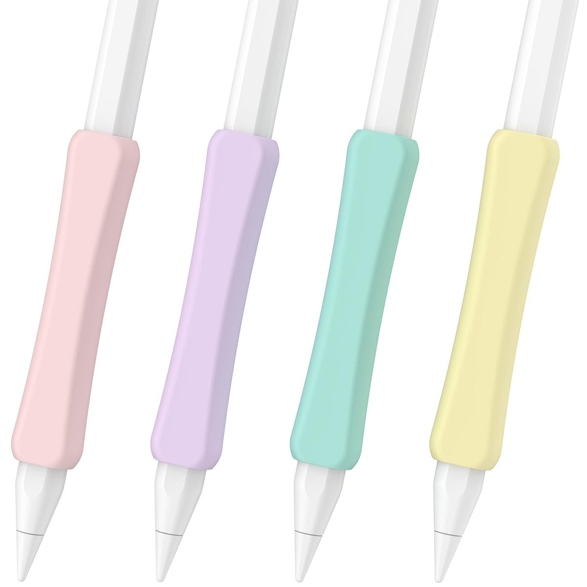 Silicone Grip Compatible with Apple Pencil 2nd Generation, USB-C & Pro (Purple/Pink/Yellow/Green) H53949