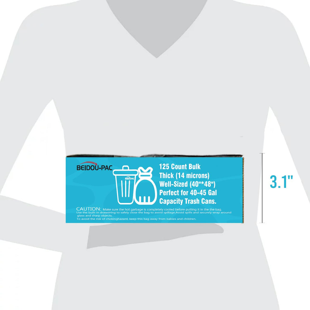 40-45 Gallon Clear Heavy Duty Plastic Trash Bags, 125 Count D563625