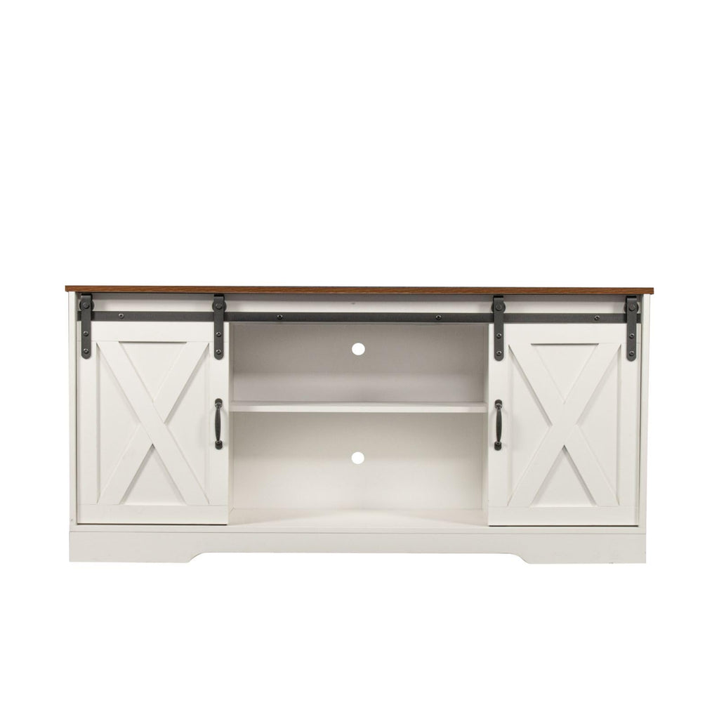 White Sliding Barn Door TV Stand L800