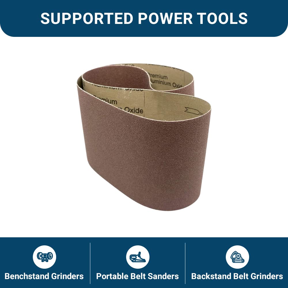 6” x 48” Aluminum Oxide Sanding Belts 120 Grit 2 Pack I458287