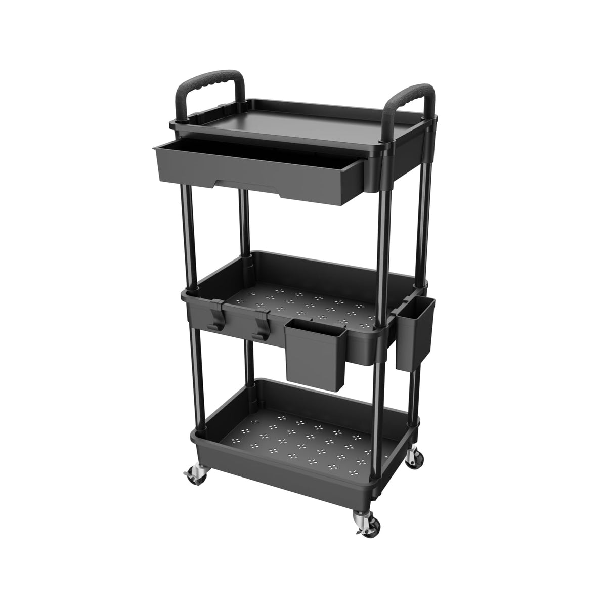3 Tier Rolling Utility Cart with Drawer H886