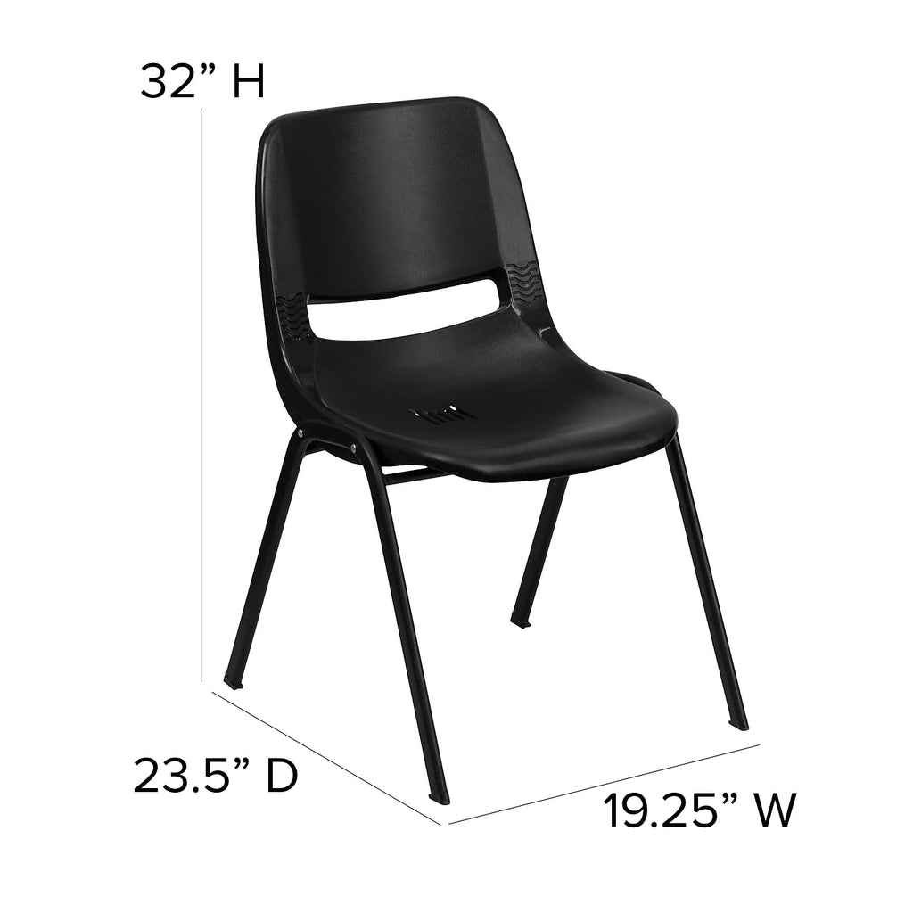 Black Ergonomic Stack Chair 5-Pack T88873