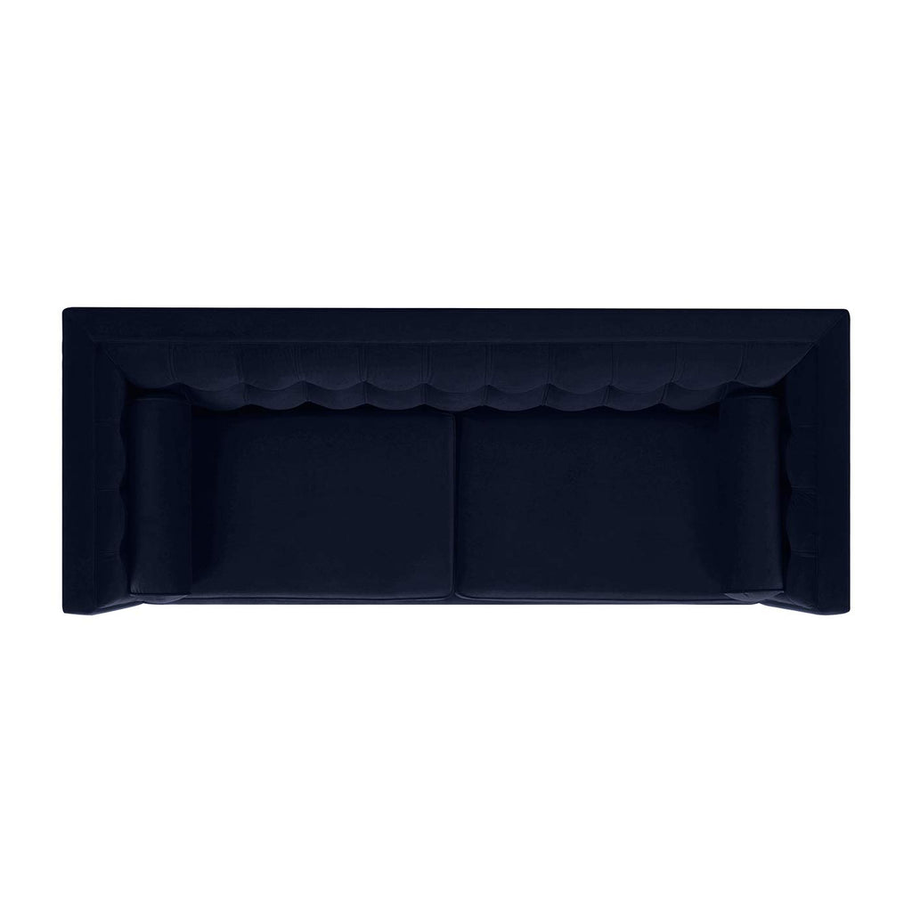 Dark Navy Blue Performance Velvet Tufted Sofa J7461