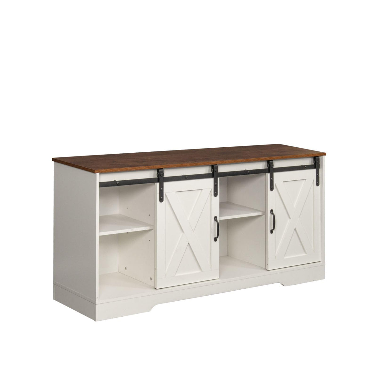 White Sliding Barn Door TV Stand L800