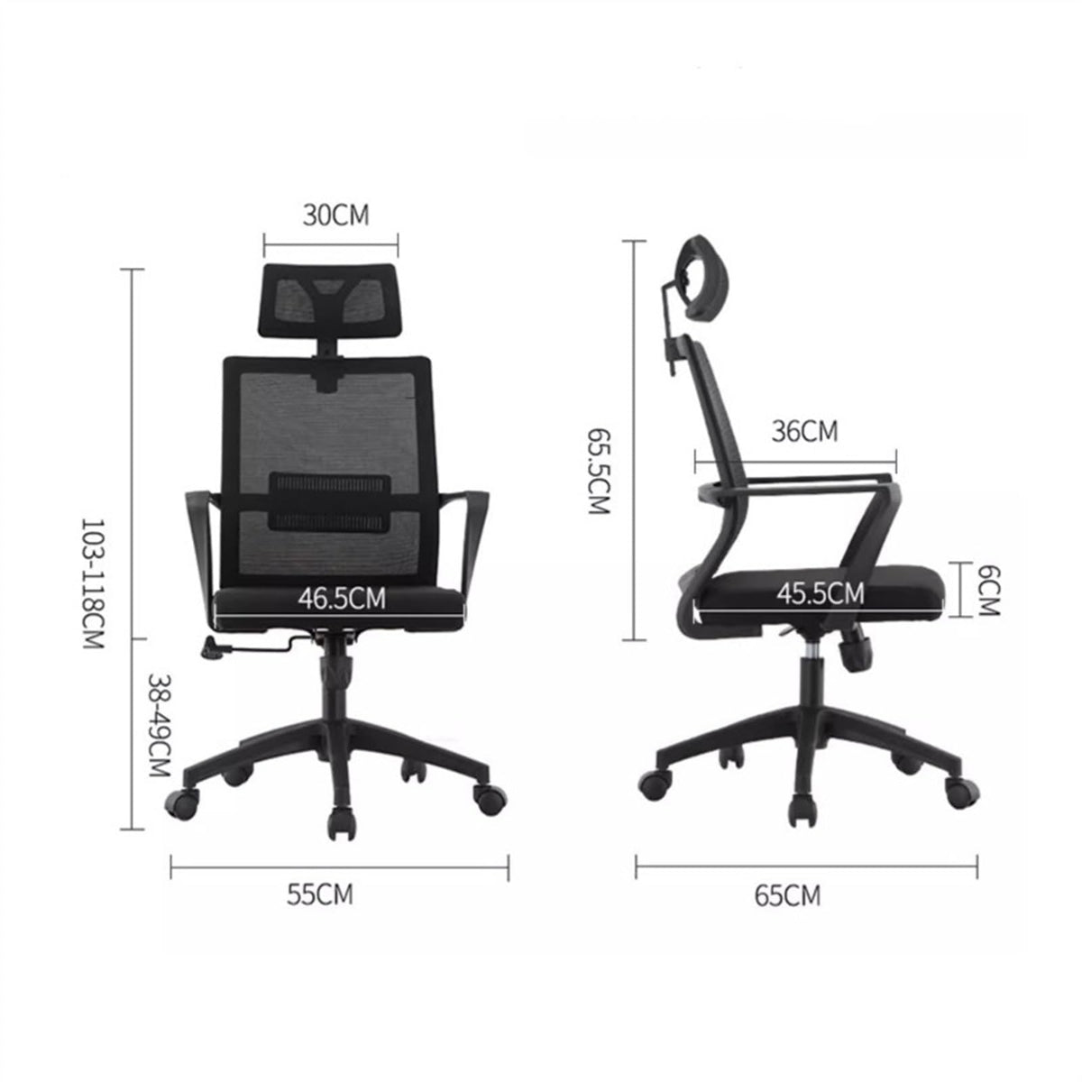 Ergonomic High Back Mesh Office Chair with Lumbar Support J8425