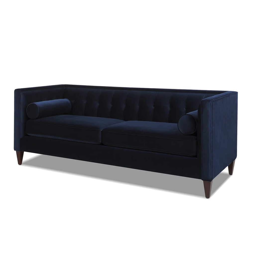 Dark Navy Blue Performance Velvet Tufted Sofa J7461