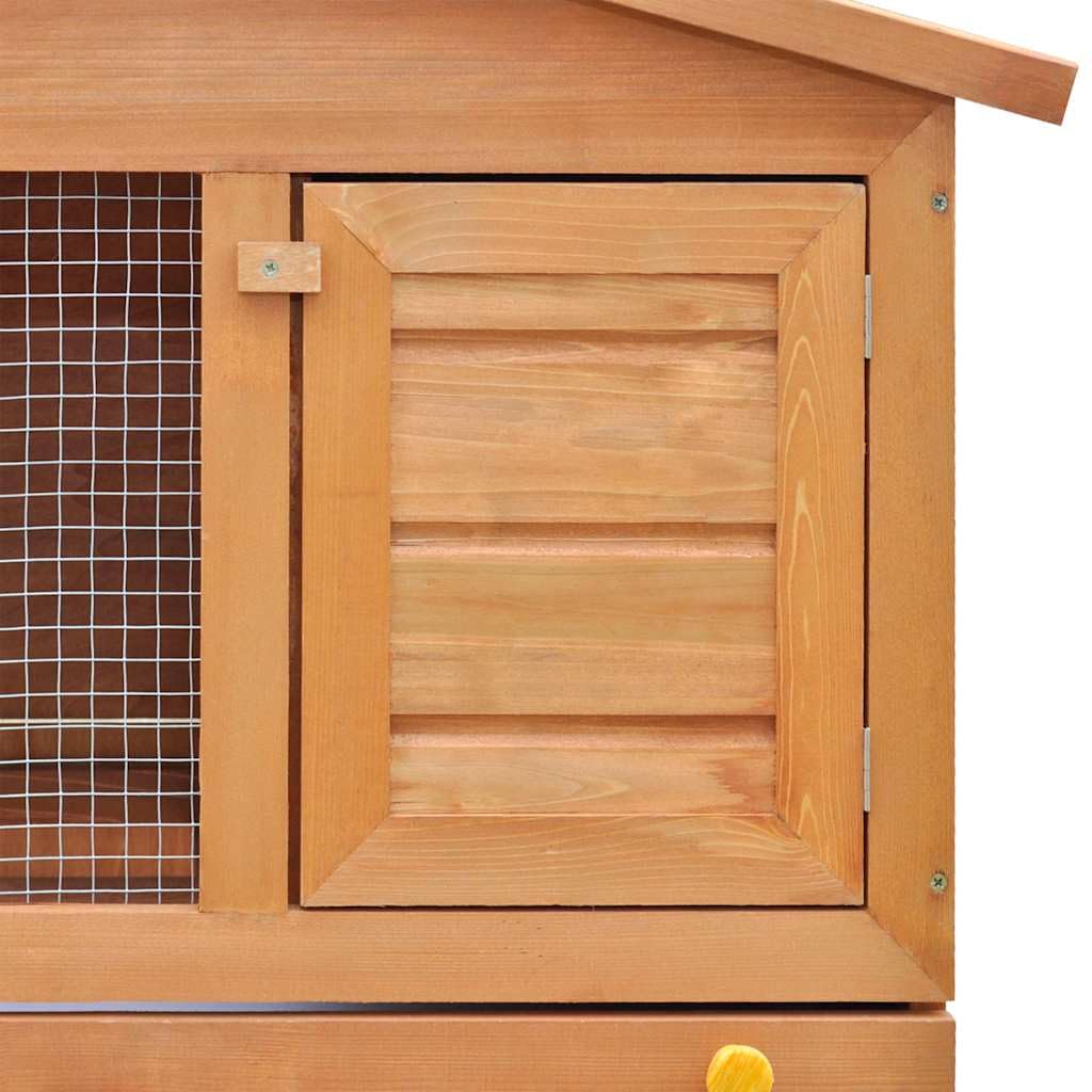 2-Tier Outdoor Rabbit Hutch with Wood Frame and Ramp G882743