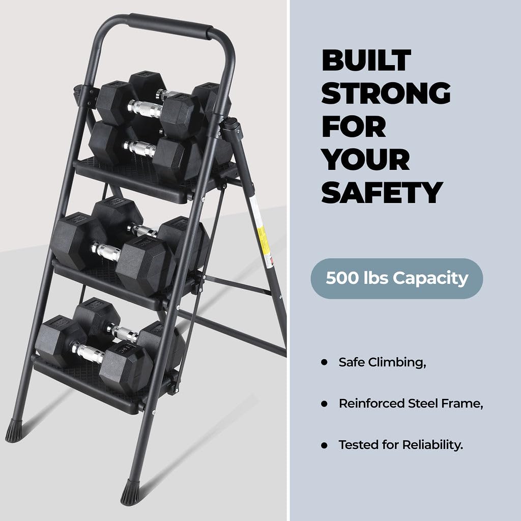 Folding Step Ladder with Anti-Slip Pedal H37165