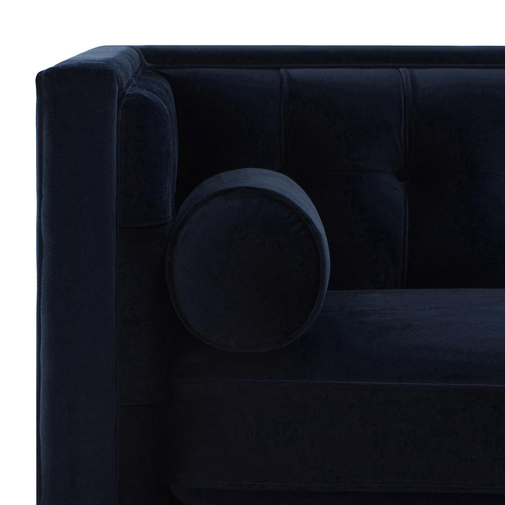 Dark Navy Blue Performance Velvet Tufted Sofa J7461