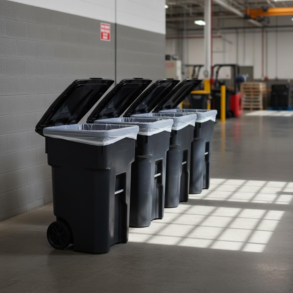 48 Gallon Garbage Cans Trash Cans With 2 Wheels And Lid Heavy Duty C38629