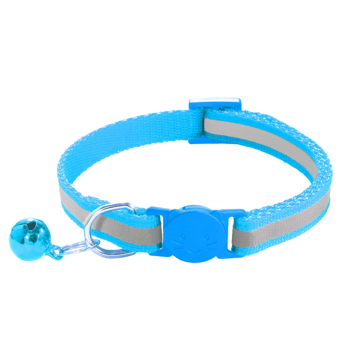 2 Pack Breakaway Cat Collars with Bells, Reflective, Claw Print, Sky Blue S873