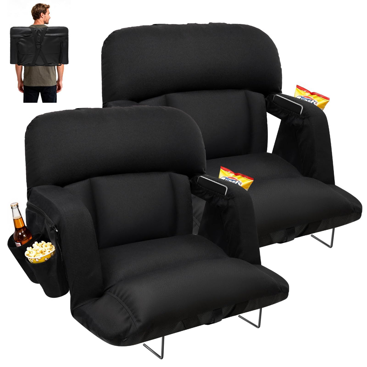 25'' Stadium Seat with Back Support, 2pcs D423682