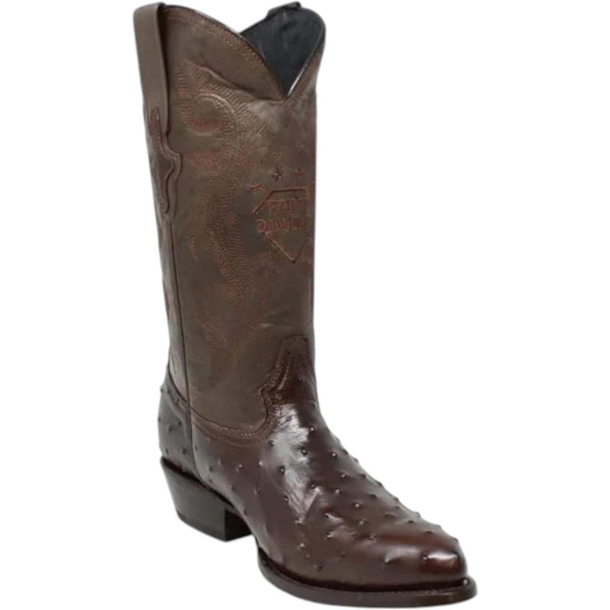 White Ostrich Print Leather Western Cowboy Boots W9181