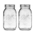 Regular Mouth 32-Ounces Mason Jar with Lids and Bands, Clear, Pack Of 2 Z517245