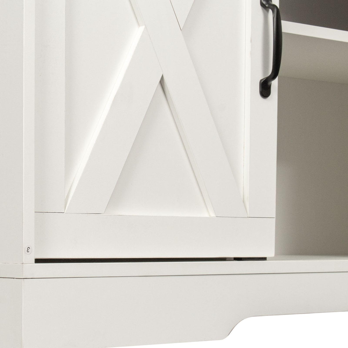 White Sliding Barn Door TV Stand L800