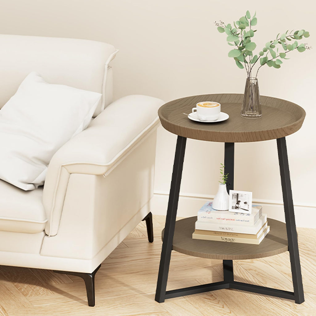 Round 2 Tier End Table with Storage Shelf Q862571