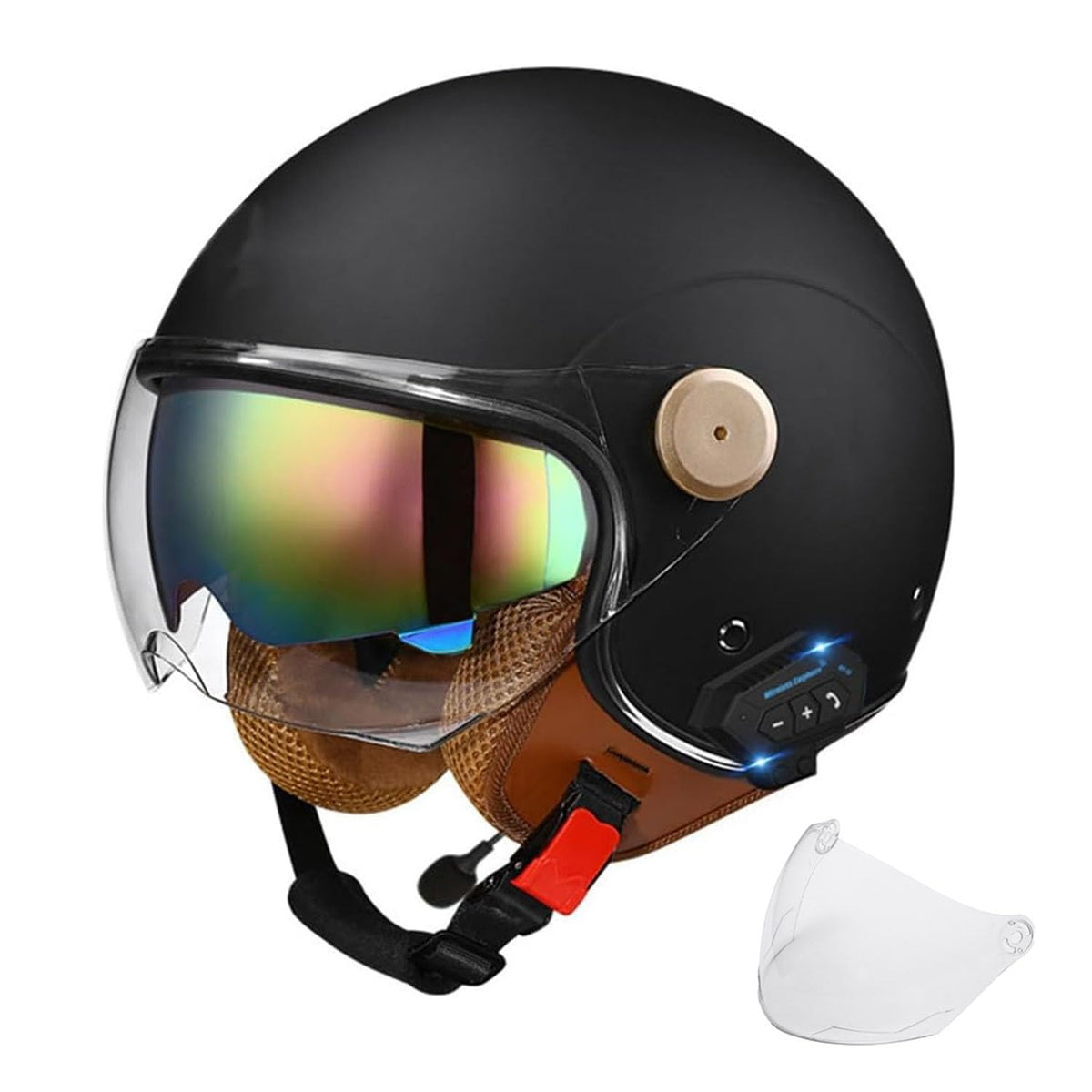3/4 Open Face Motorcycle Helmet Dual Visors DOT Approved Y27807