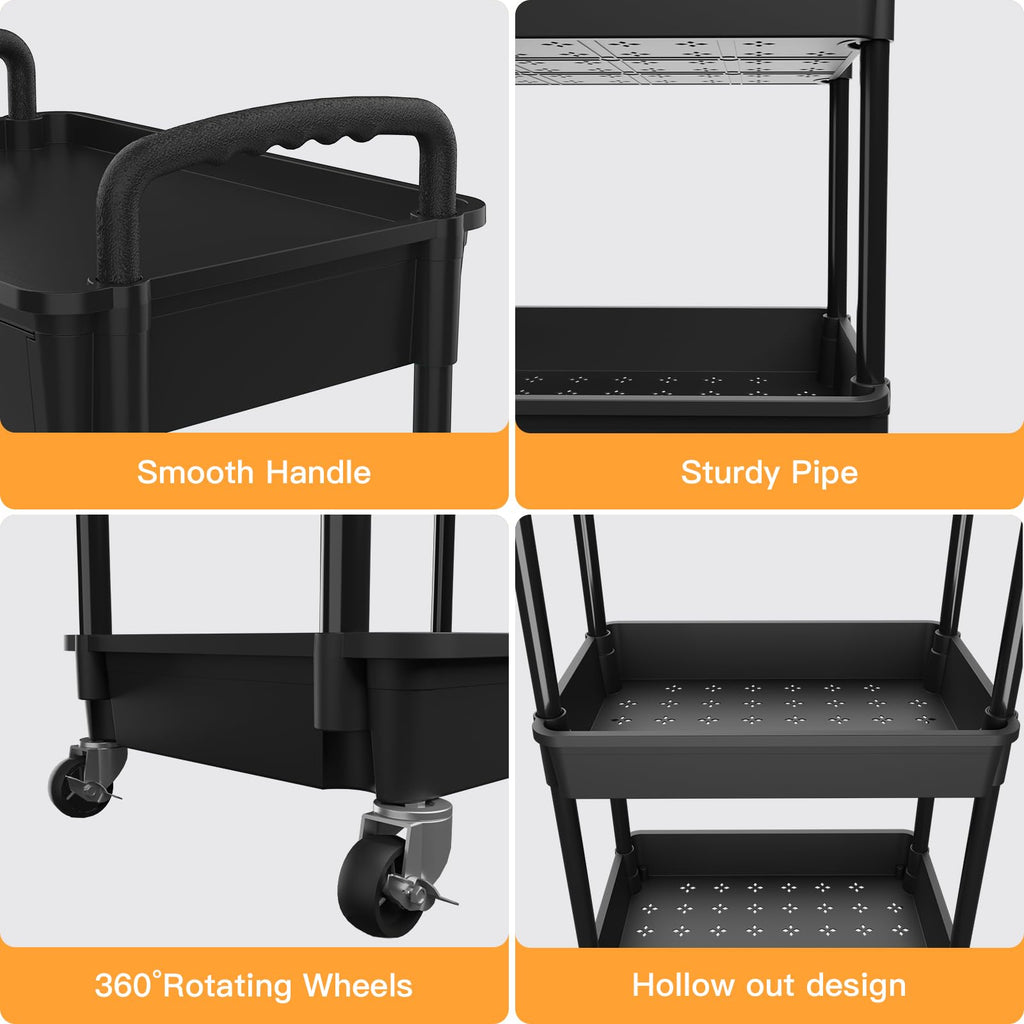 3 Tier Rolling Utility Cart with Drawer H886