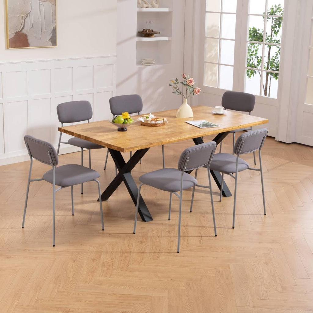 Grey Padded Stackable Chairs Set of 4 H1234
