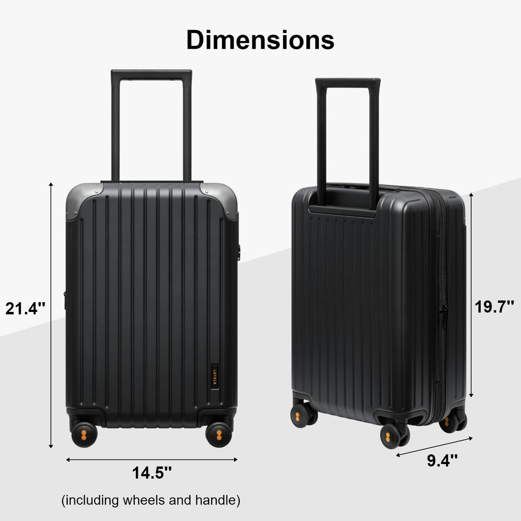 Expandable Hardside Carry on Luggage Black Q805690
