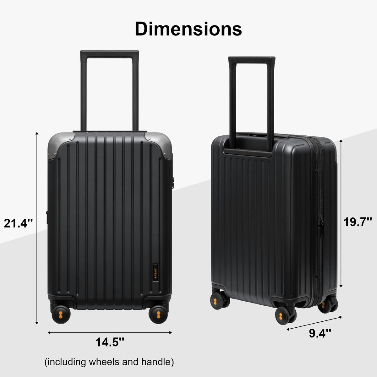 Expandable Hardside Carry on Luggage Black Q805690