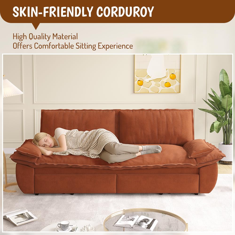 Orange Velvet Two Seater Sofa R2026