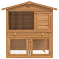 2-Tier Outdoor Rabbit Hutch with Wood Frame and Ramp G882743