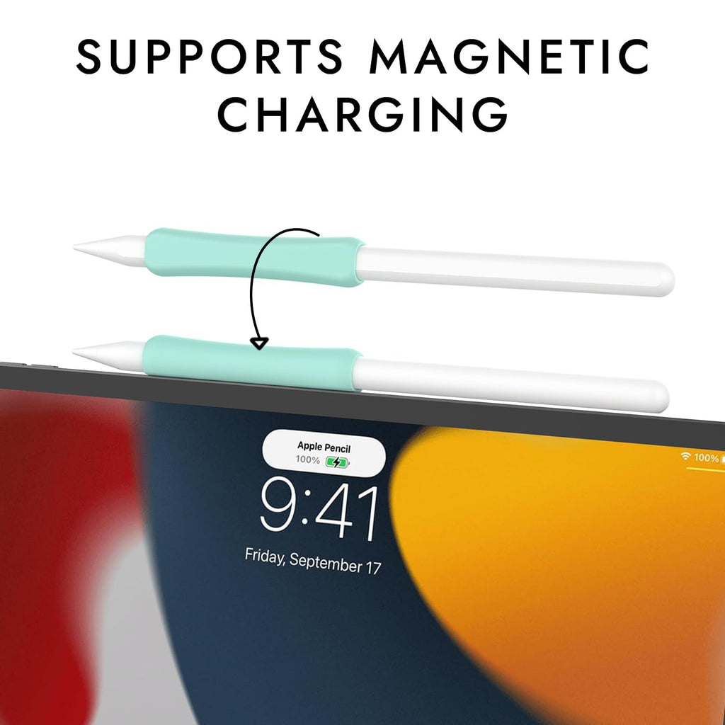 Silicone Grip Compatible with Apple Pencil 2nd Generation, USB-C & Pro (Purple/Pink/Yellow/Green) H53949