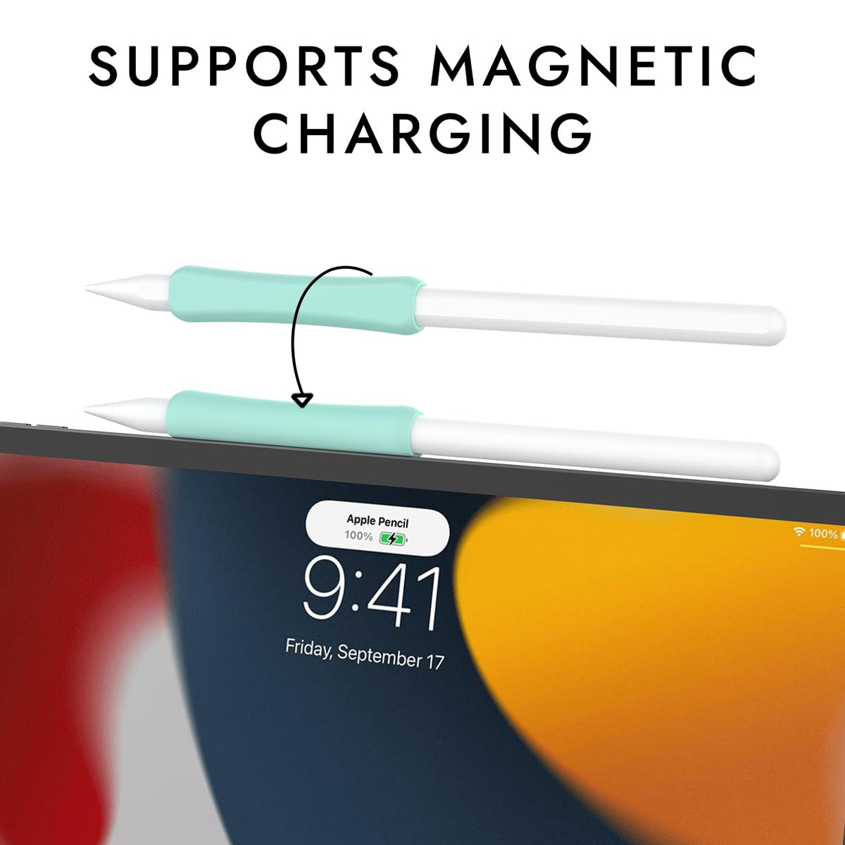 Silicone Grip Compatible with Apple Pencil 2nd Generation, USB-C & Pro (Purple/Pink/Yellow/Green) H53949