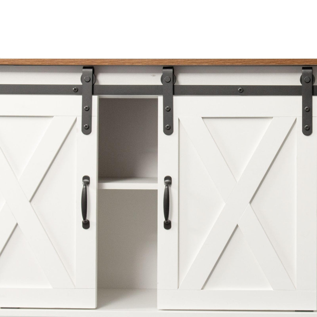 White Sliding Barn Door TV Stand L800