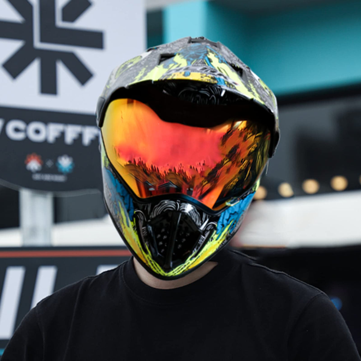 Red Full Face Motocross Helmet U427
