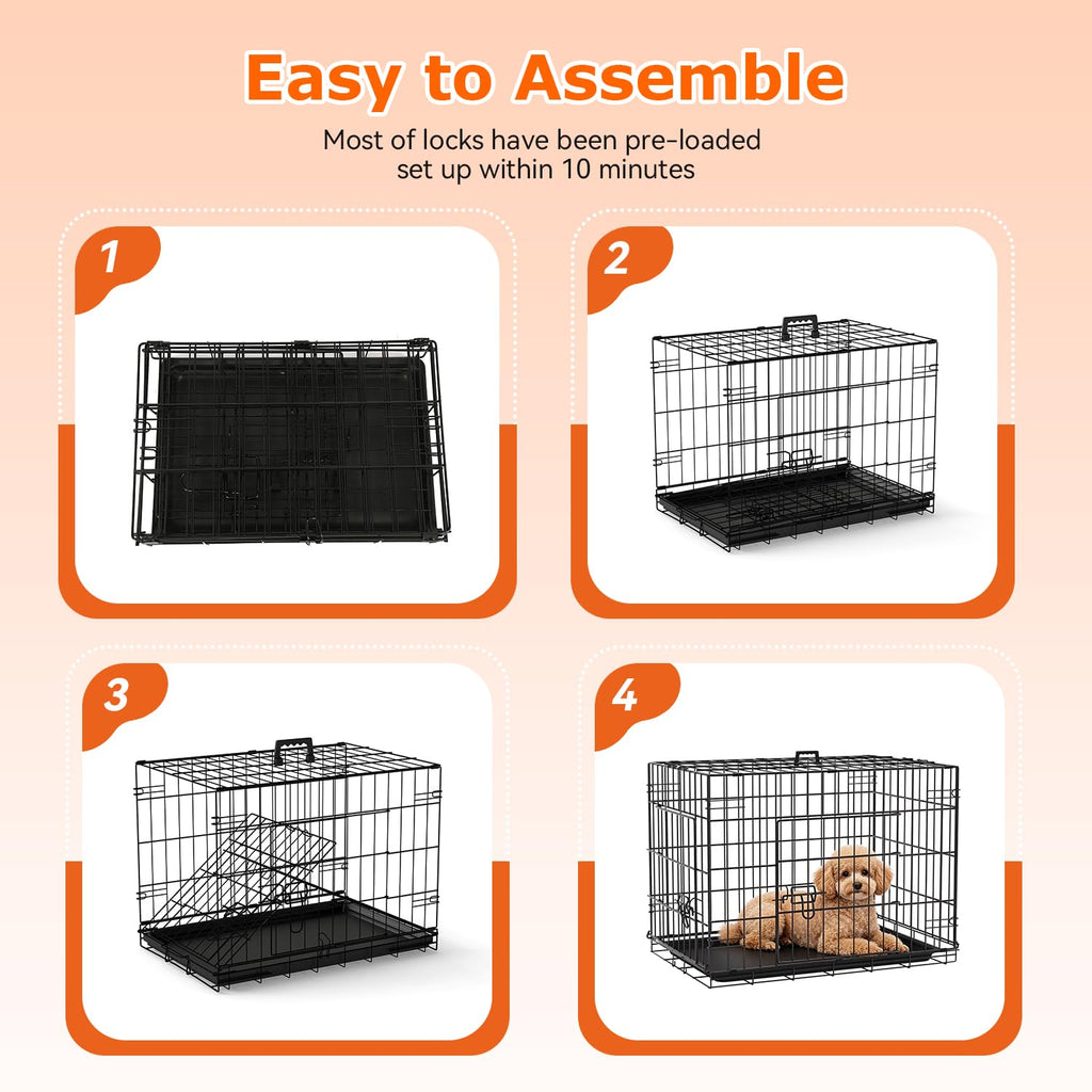 24" Foldable Metal Dog Crate S41225