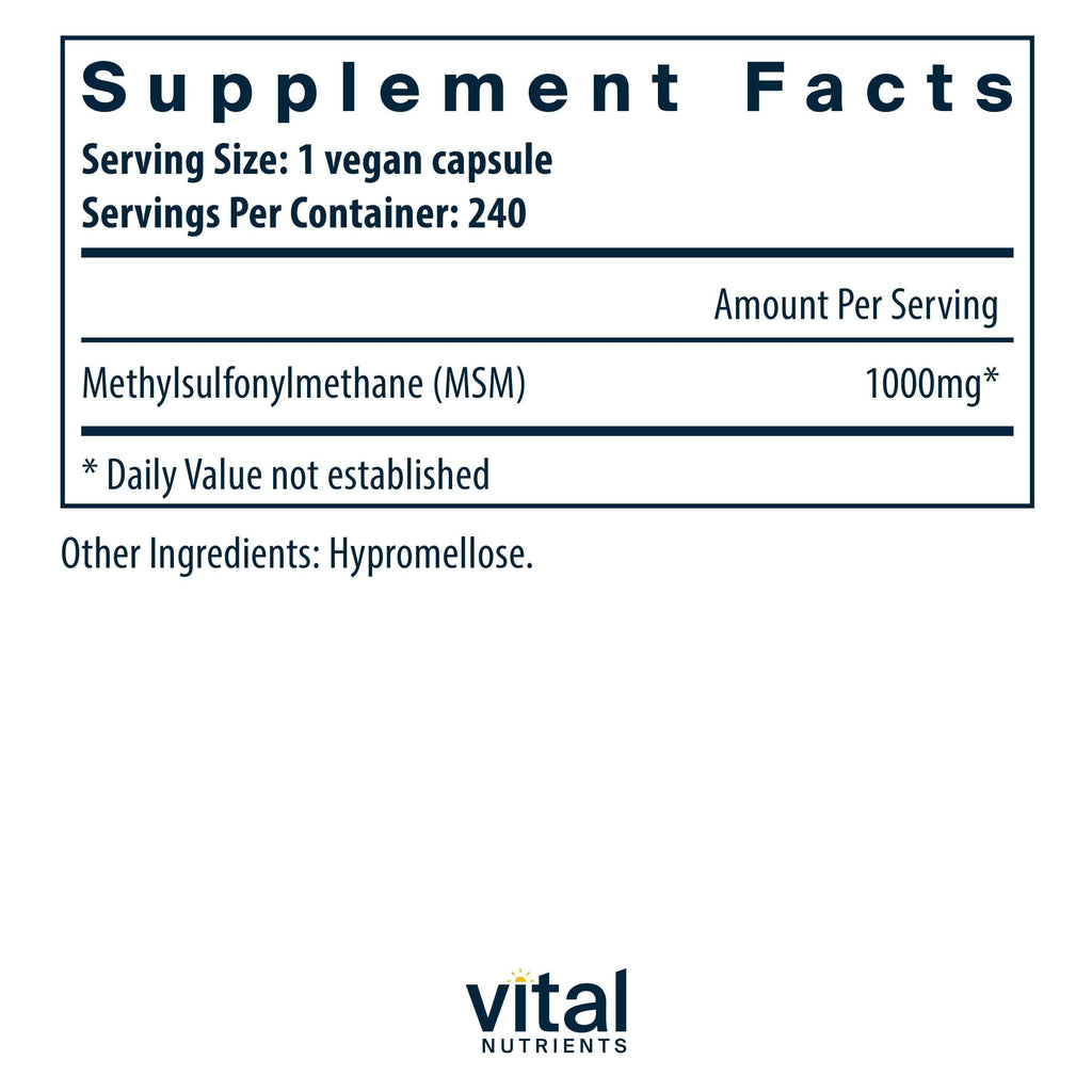 MSM 1,000mg 240 Capsules R57549