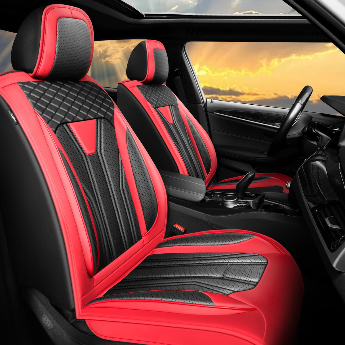 Red & Black Car Seat Covers R423354