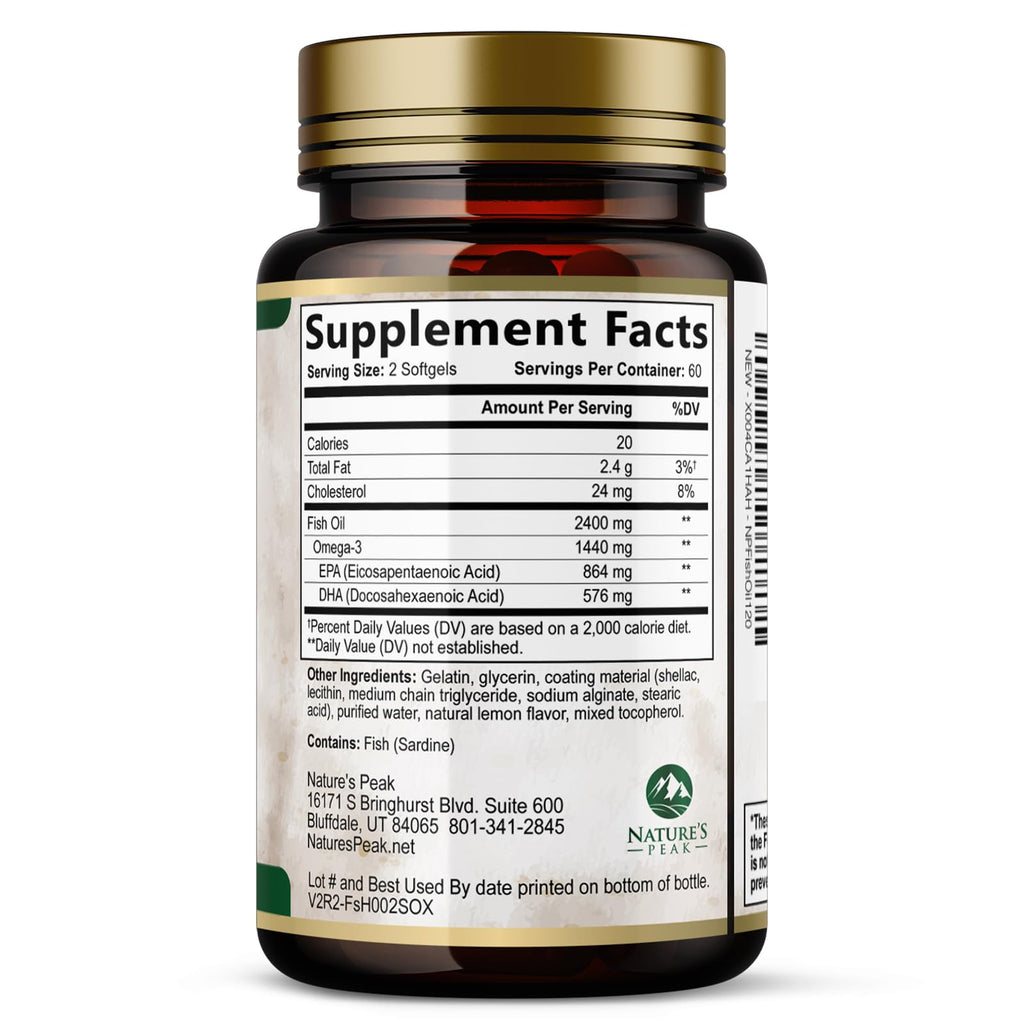 2400mg Omega 3 Fish Oil Softgels S826765