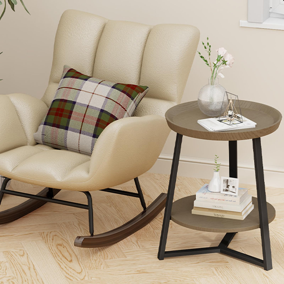 Round 2 Tier End Table with Storage Shelf Q862571