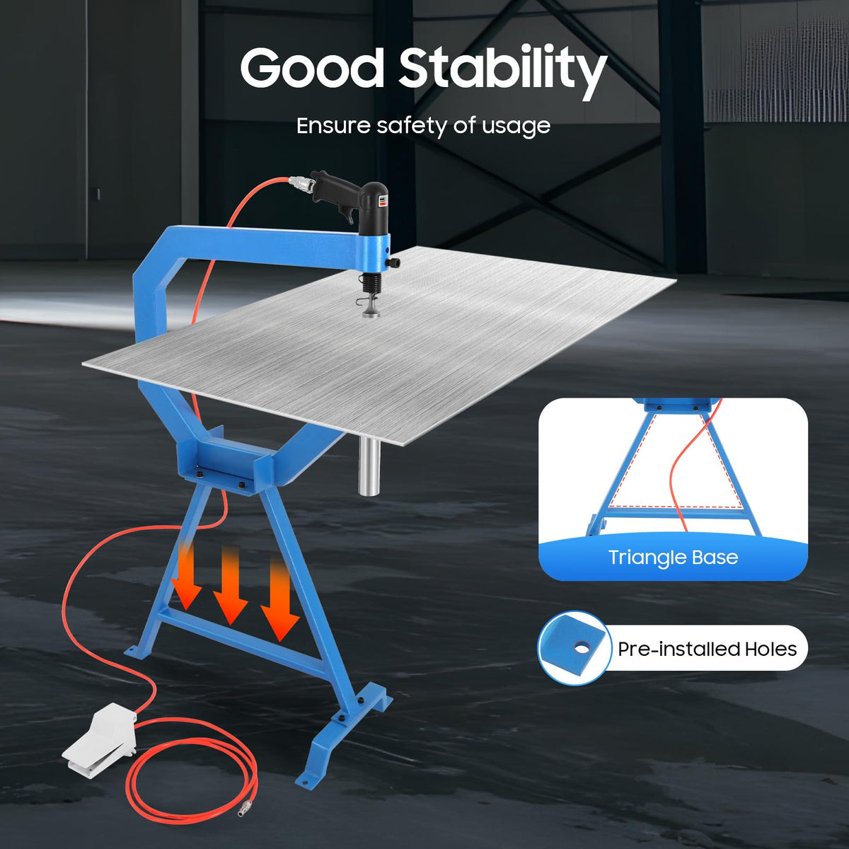 Pneumatic Planishing Hammer Sheet Metal Shaping Machine with Cast-Iron Stand N1369