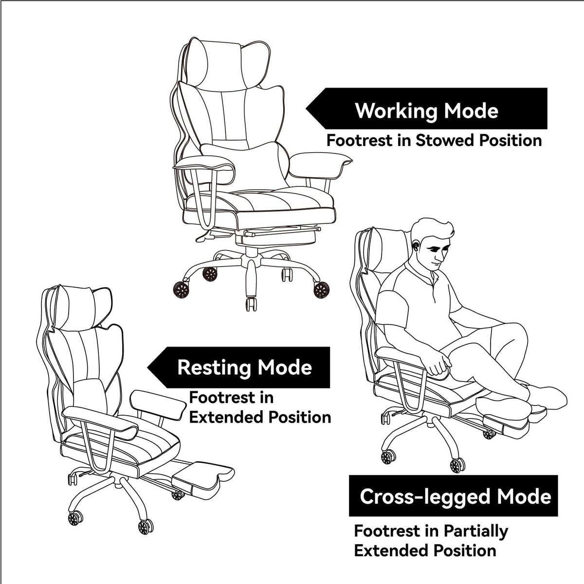 Big and Tall Brown PU Leather Office Chair with Lumbar Support U24491