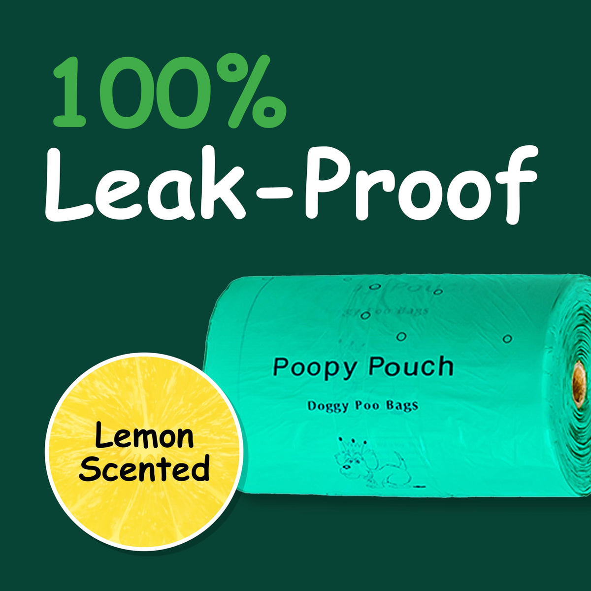Lemon-Scented Pet Waste Bags with Handles 2400pcs L695