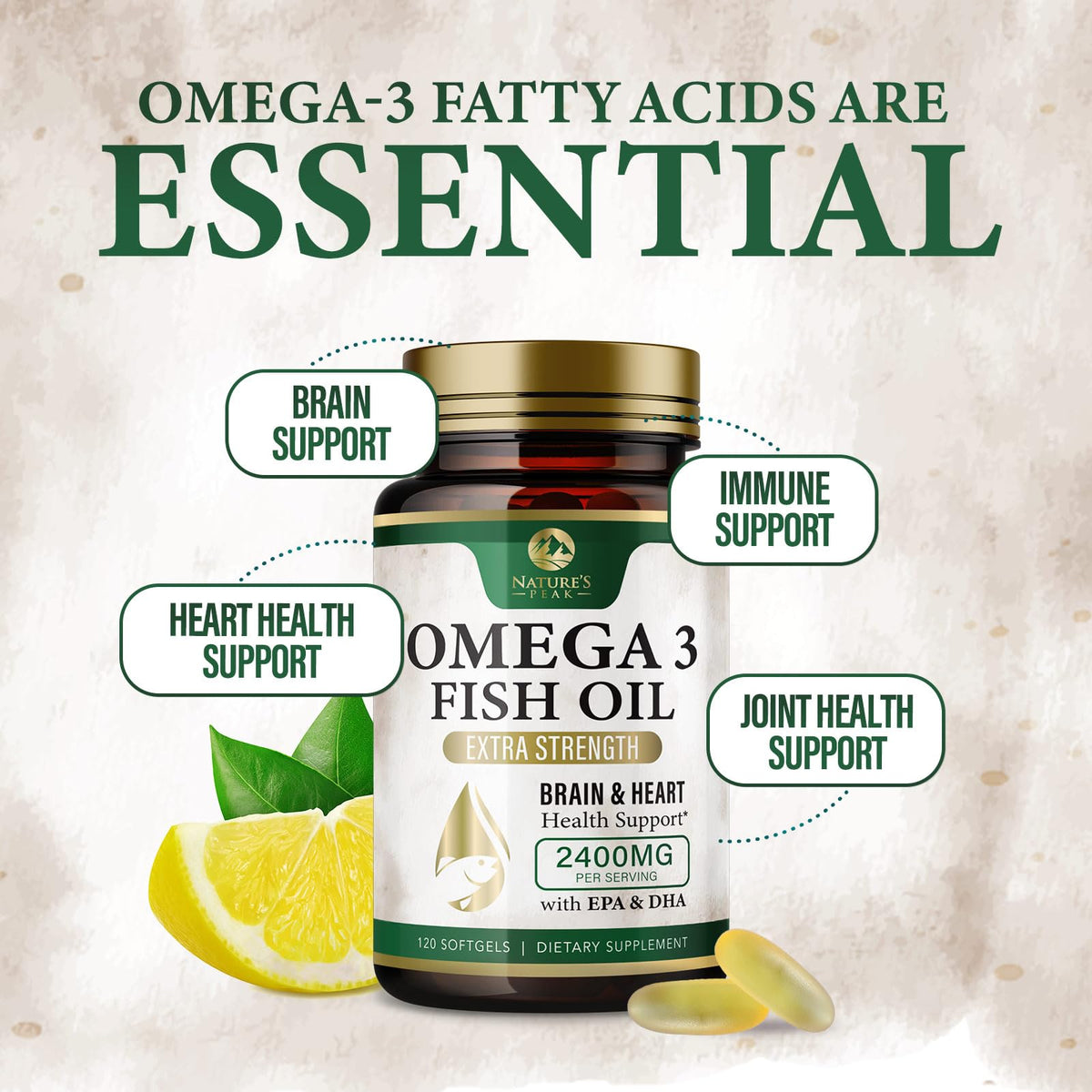 2400mg Omega 3 Fish Oil Softgels S826765