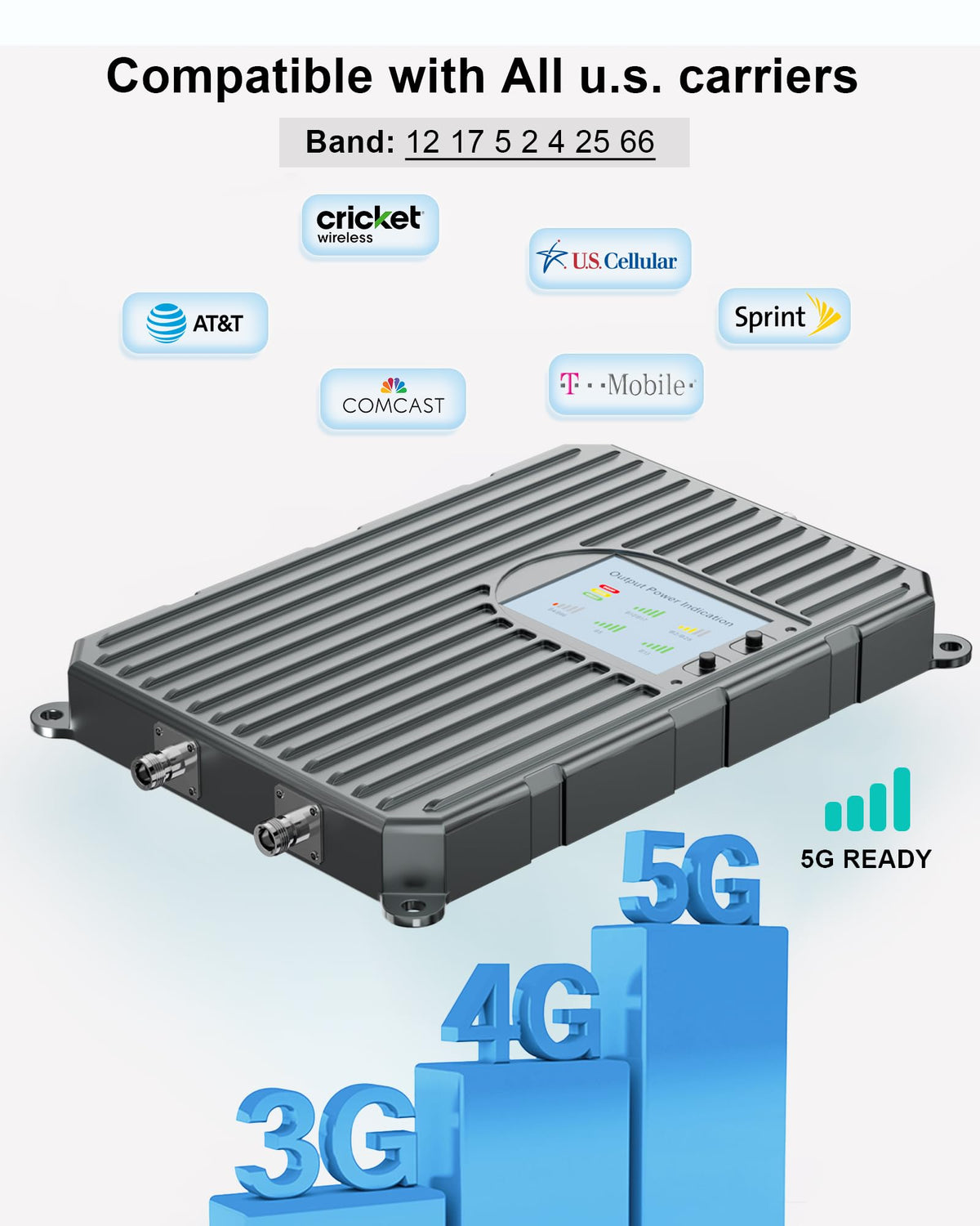 Cell Phone Signal Booster Up to 3000 Sq.Ft 4G LTE 5G Cellular Repeater U993