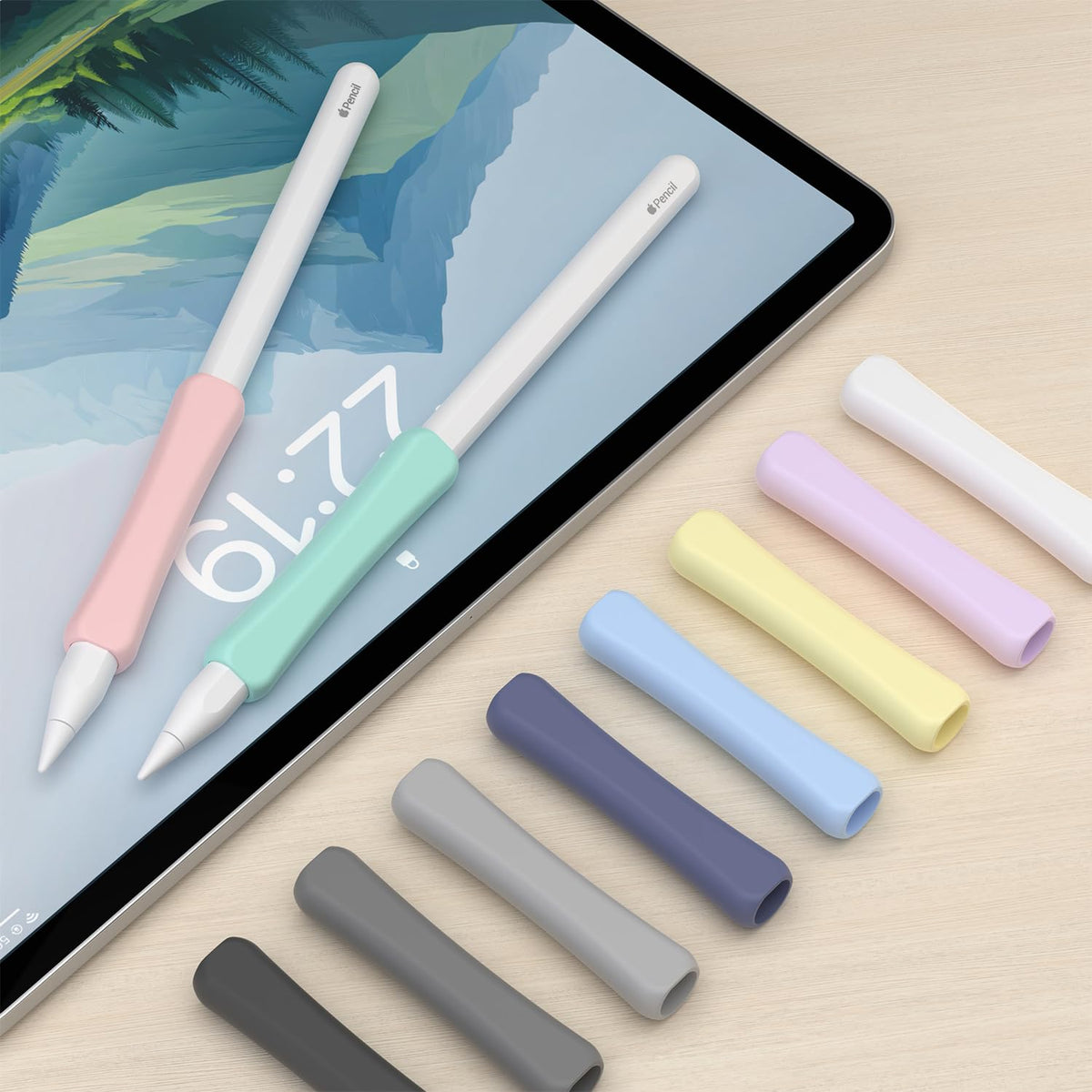 Silicone Grip Compatible with Apple Pencil 2nd Generation, USB-C & Pro (Purple/Pink/Yellow/Green) H53949