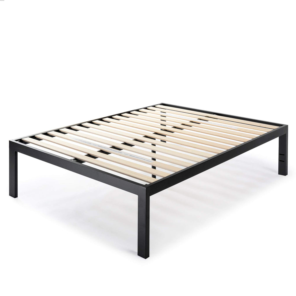Queen 18 Inch Heavy Duty Steel Platform Bed with Wood Slat T6172