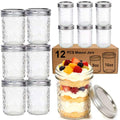 12 Pack Glass Mason Jars with Lids 16 oz & 8 oz E10363
