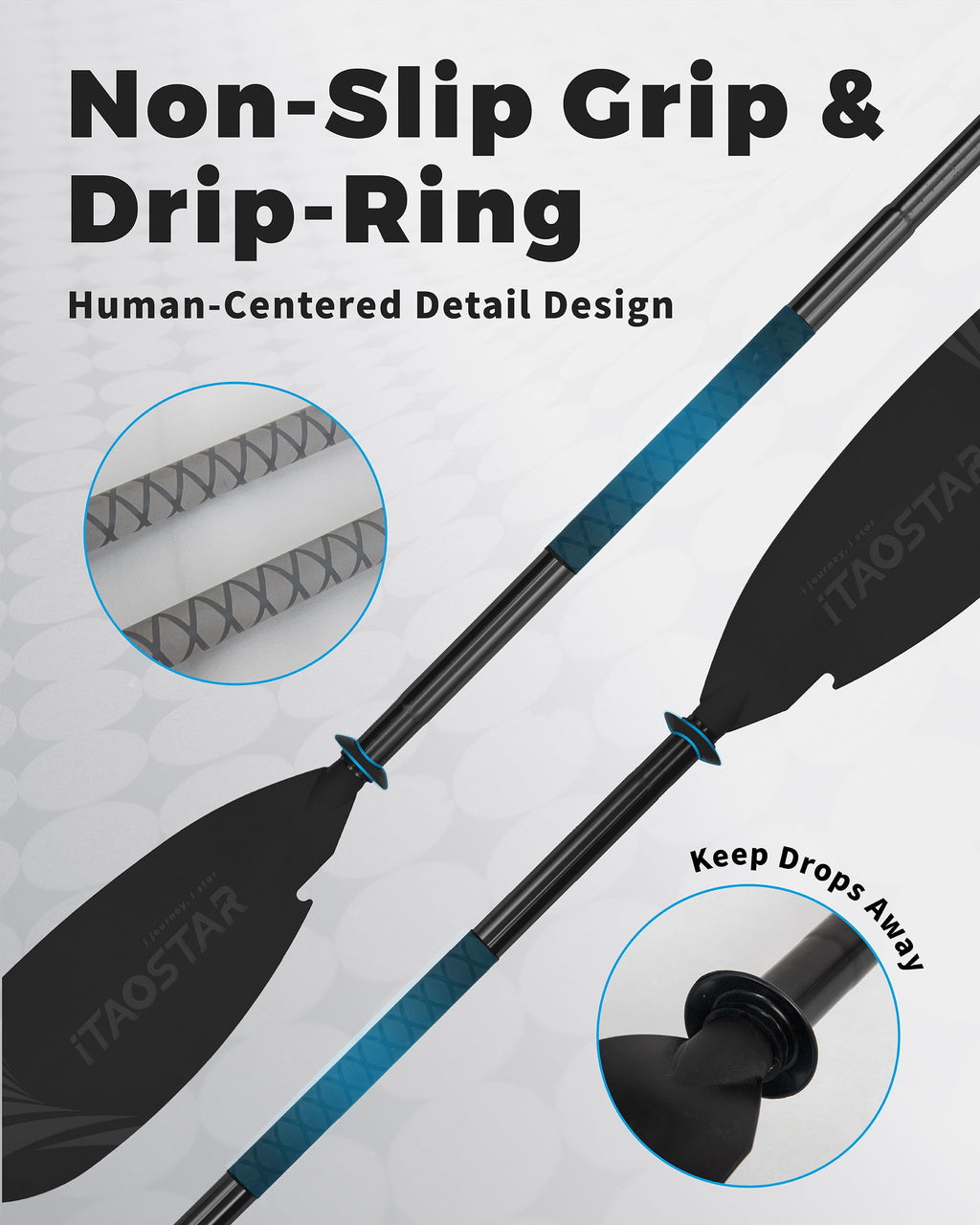 Adjustable Aluminum Kayak Paddle with Drip Rings V748