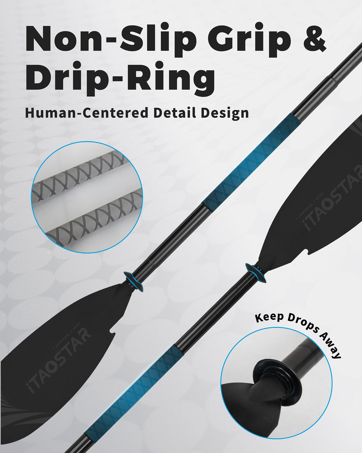 Adjustable Aluminum Kayak Paddle with Drip Rings V748